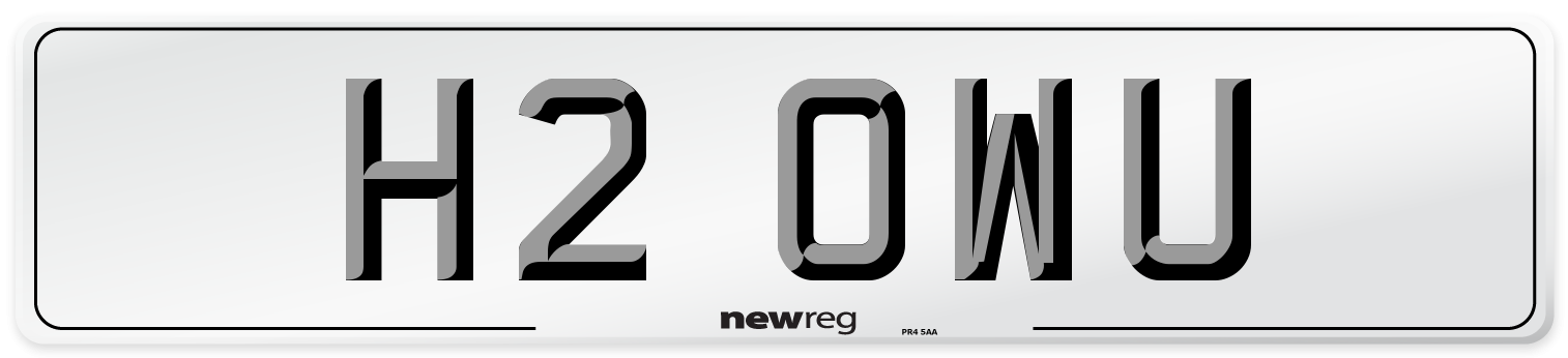 H2 OWU Number Plate from New Reg